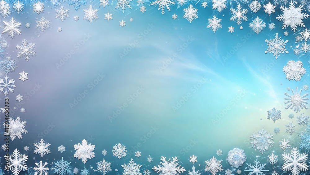 Winter Template with Frost Patterns and Icy Textures Winter Template with Frost Patterns and Icy Textures