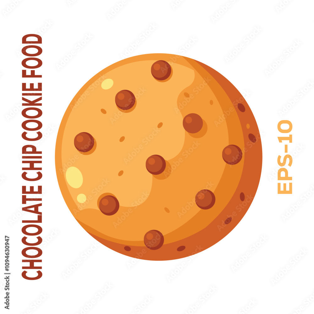 Illustration of Chocolate chip cookie food Illustration of Chocolate chip cookie food