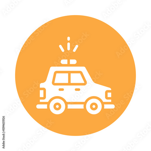 Police Car  vector Glyph Circle Icons...  .. Eps 10 file