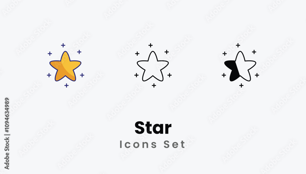Star Icons thin line and glyph vector icon stock illustration Star Icons thin line and glyph vector icon stock illustration