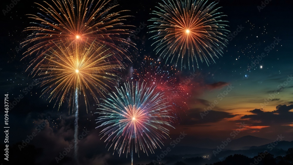 Fototapeta premium fireworks in the night sky