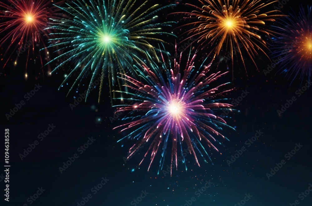 Fototapeta premium fireworks on the night sky