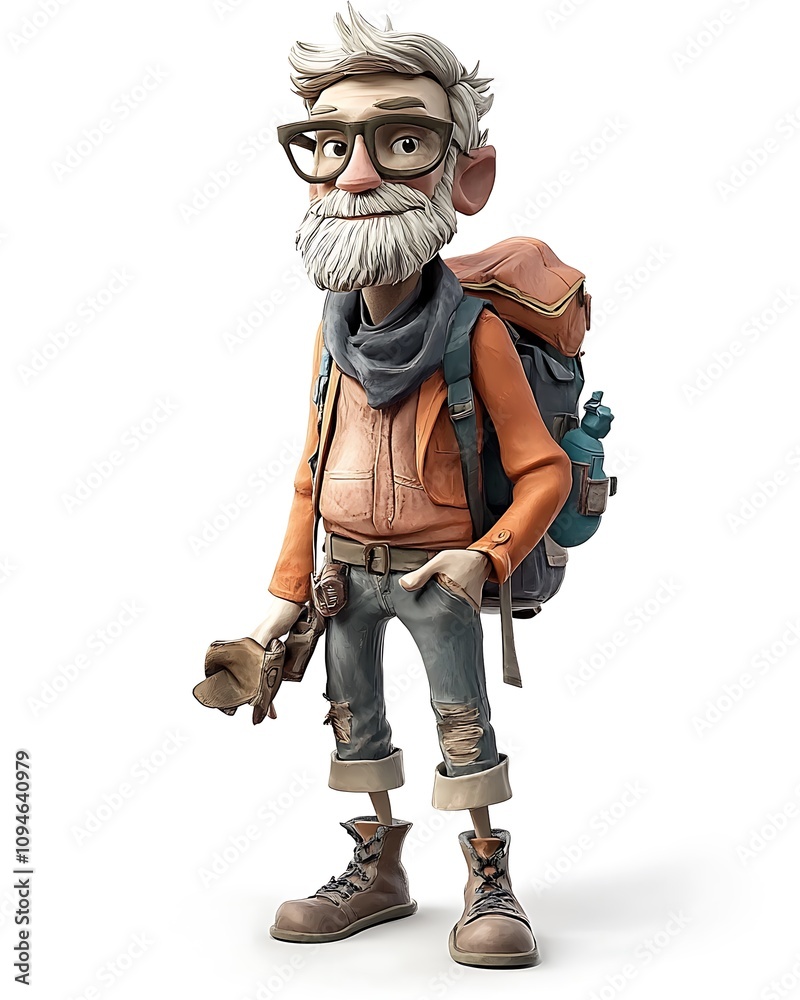 Animated 3D Character Concepts, Whimsical 3D Animated Character in Watercolor Style Animated 3D Character Concepts, Whimsical 3D Animated Character in Watercolor Style