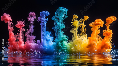 Rainbow Smoke Art Display