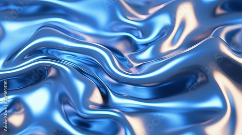 This glossy blue liquid exhibits fluid reflections, creating an impression of tranquility and innovation through a mesmerizing, polished surface.