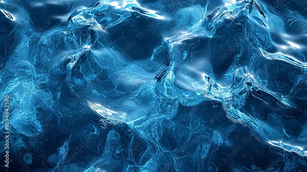 An abstract image resembling blue ice with reflective highlights, capturing the essence of coolness and tranquility in a modern digital art style. An abstract image resembling blue ice with reflective highlights, capturing the essence of coolness and tranquility in a modern digital art style.