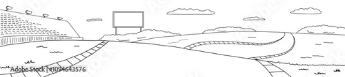 Race track sport graphic black white sketch illustration vector 