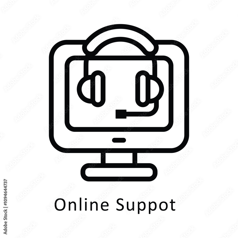 Online Suppot vector Outline Icon... .. Eps 10 file Online Suppot vector Outline Icon... .. Eps 10 file
