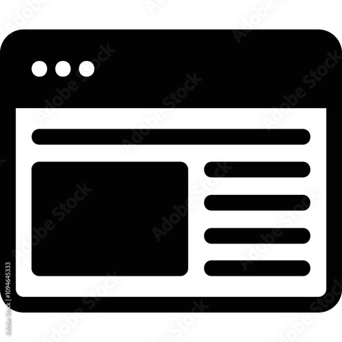 Simple vector icon browser, news