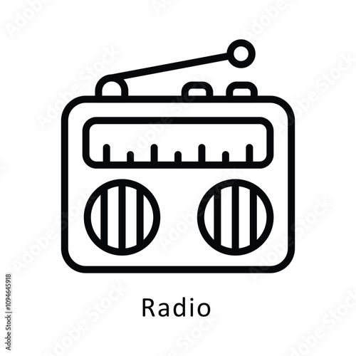 Radio vector Outline Icon...  .. Eps 10 file