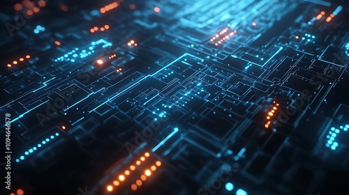 Wallpaper Mural Futuristic 3d digital background with luminous interconnected network designs Torontodigital.ca