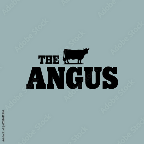 Retro Vintage Cattle Angus, Livestock, Beef, Authentic,  Emblem Label Logo Design Vector