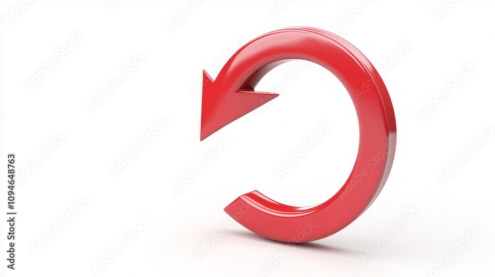 Red Circular Arrow Graphic Design