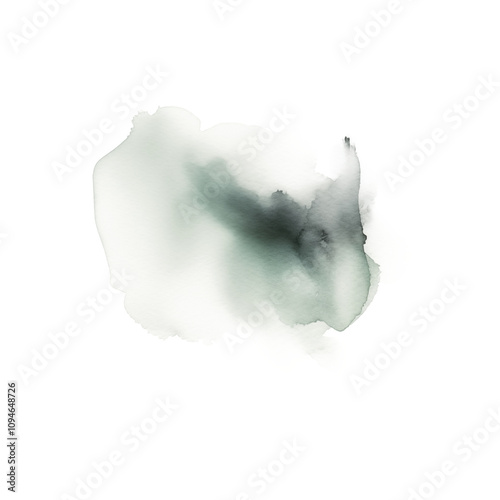 Green watercolor splash on transparent background