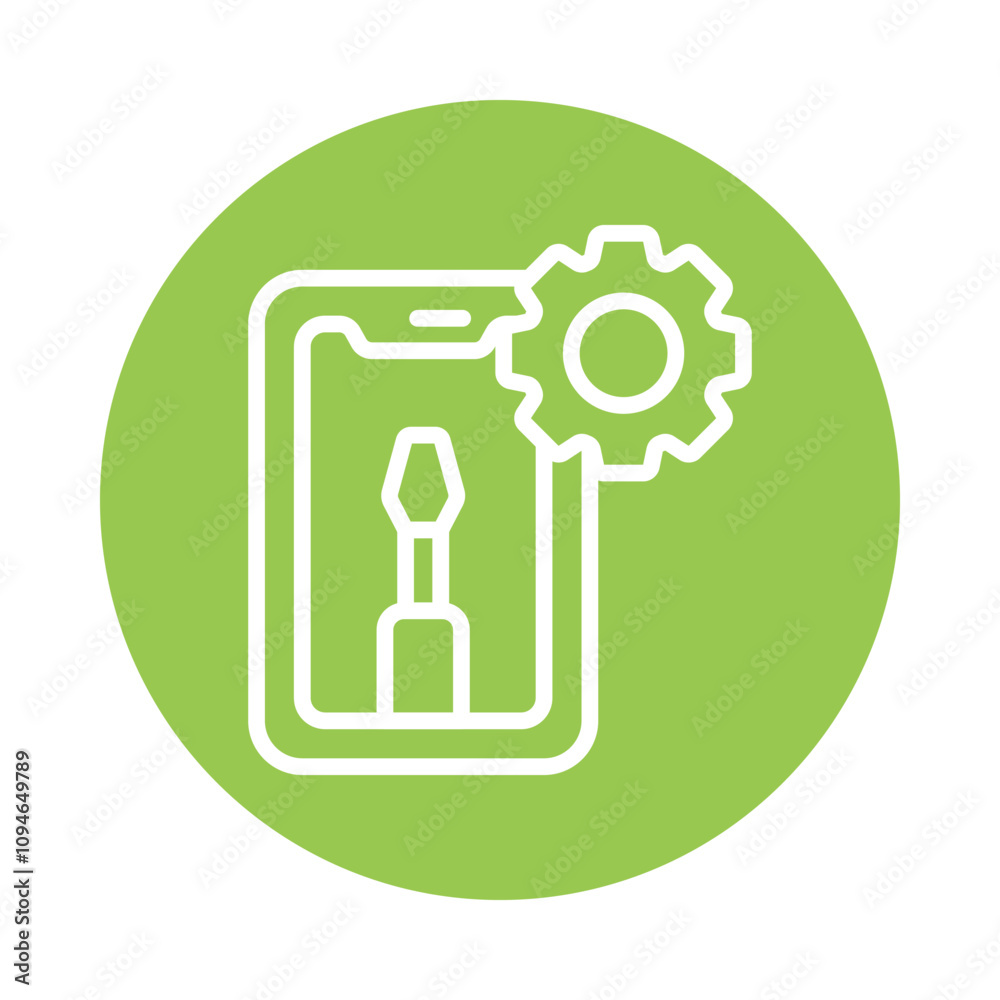 Tech Support vector Circle Outline Icon.. .. Eps 10 file Tech Support vector Circle Outline Icon.. .. Eps 10 file