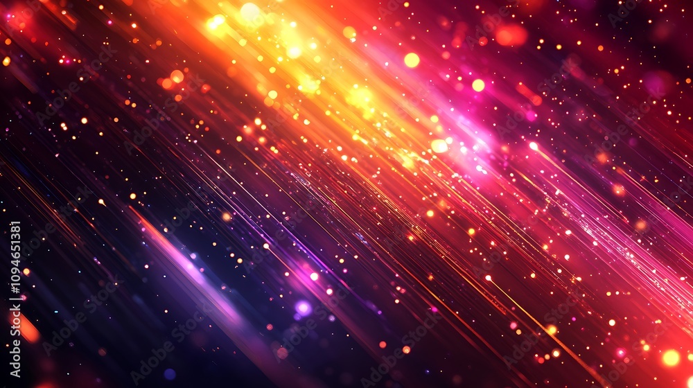 Fototapeta premium Futuristic cyber background with 3d glowing lines and digital technology elements