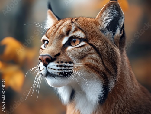 Focused Close Up of a Mountain Lion, Puma concolor, in the Forest