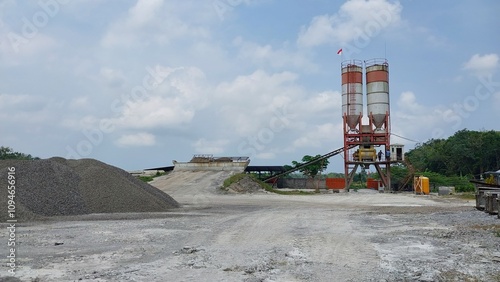 precast concrete factory, cement tower