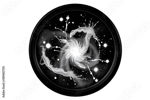 Galactic Splash A black and white jar filled with a dynamic spla photo