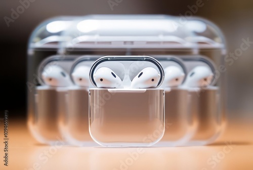 _ . Multi-Exposure Earbud Case - An earbud case captured in mult photo