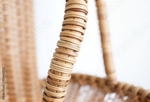 Woven Wicker Chair Detail Close up on the intricate weave showca photo