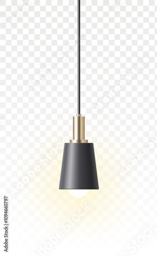 ceiling lamps stylish interior design element realistic illustration