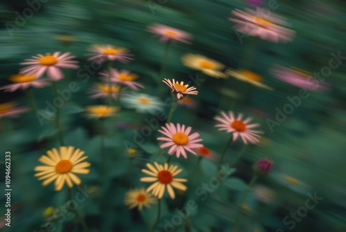 Slow Shutter Speed Flowers Flower figures with motion blur