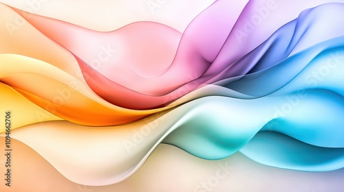 Pastel colored abstract waves creating dynamic and elegant background