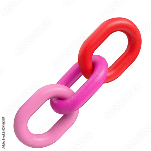 Tableau sur toile 3d Chains cartoon style isolated in transparent background