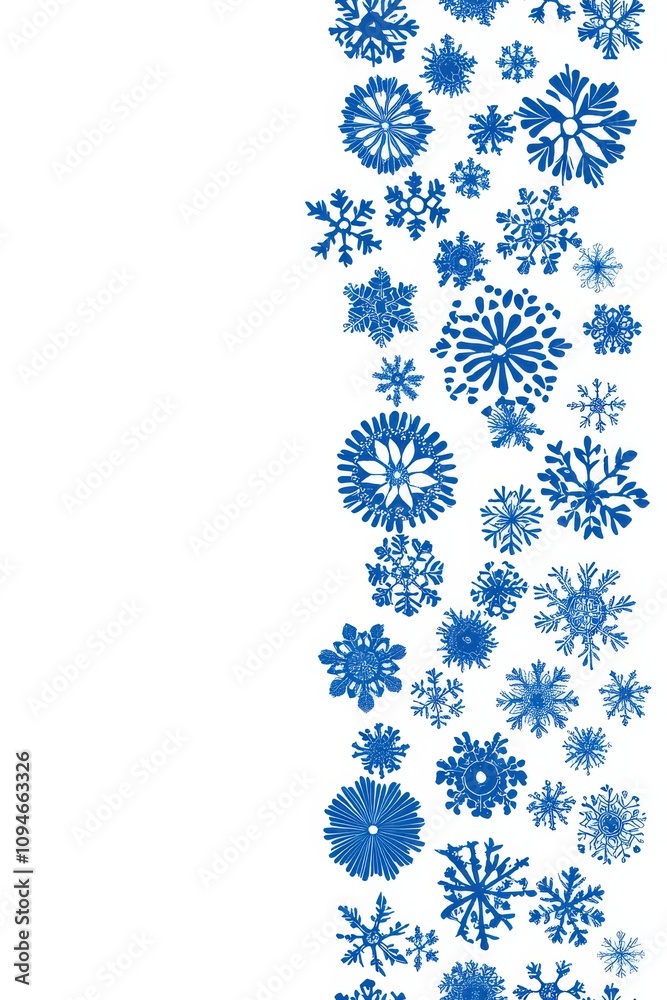 Decorative Blue Snowflake Pattern for Winter Designs Decorative Blue Snowflake Pattern for Winter Designs