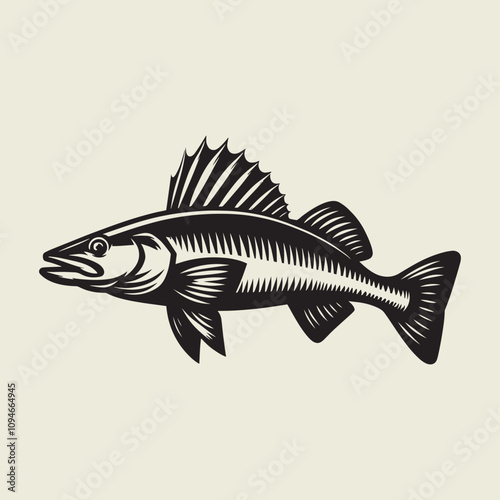 A fish head and a fish in the middle of a forest. A poster that says fish set on it.