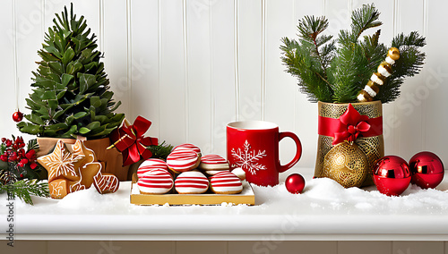 A decorated Christmas tree surrounded by gifts in a festive holiday setting