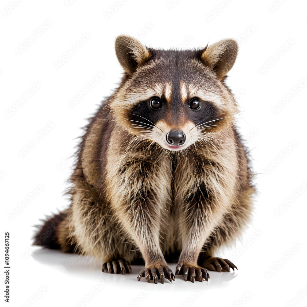 raccoon on white background raccoon on white background