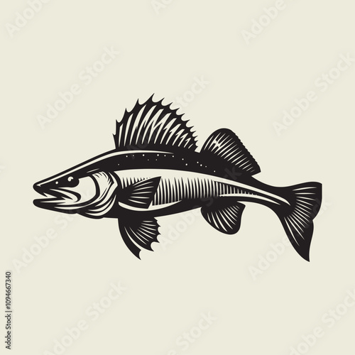 A fish head and a fish in the middle of a forest. A poster that says fish set on it.