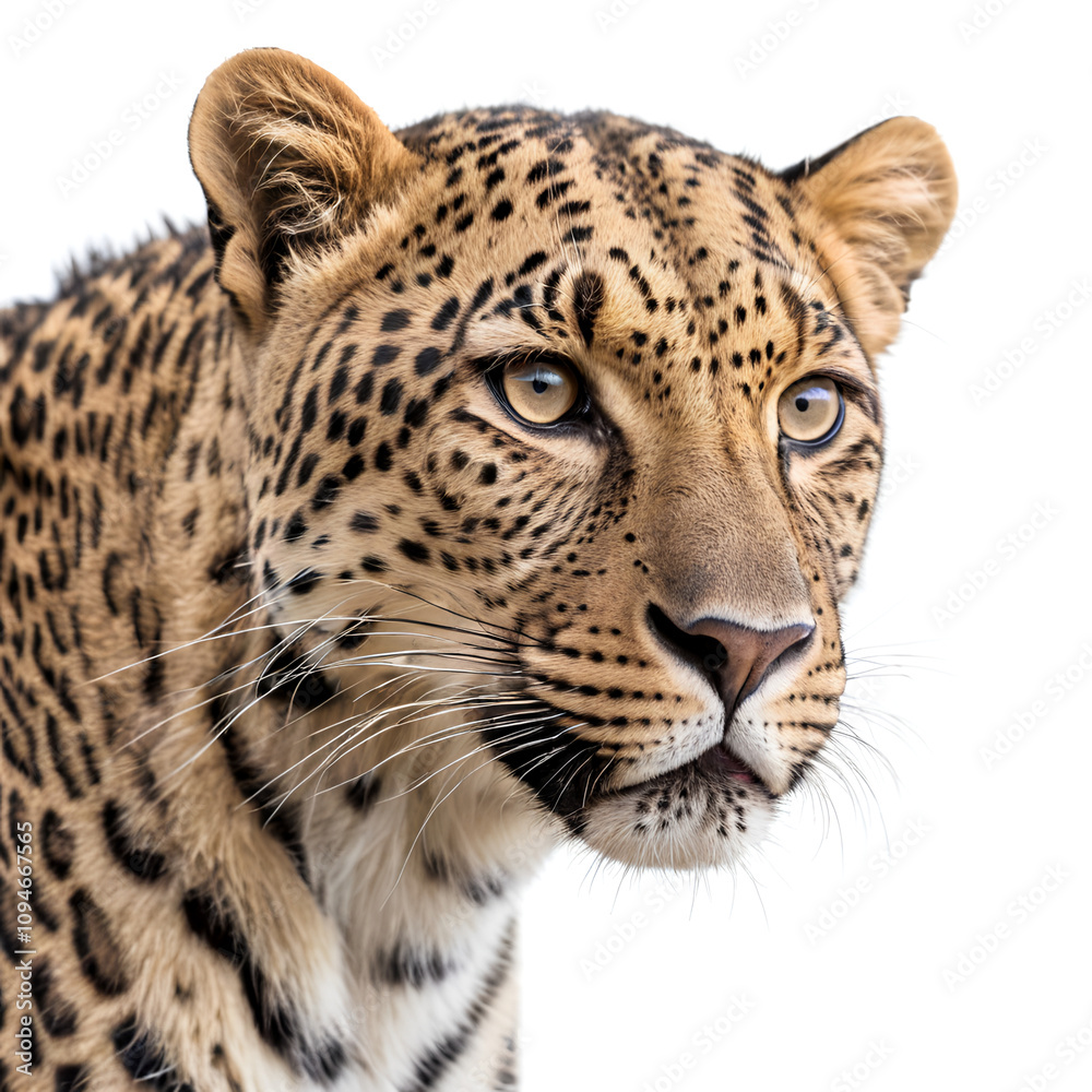 Naklejka premium leopard on white background