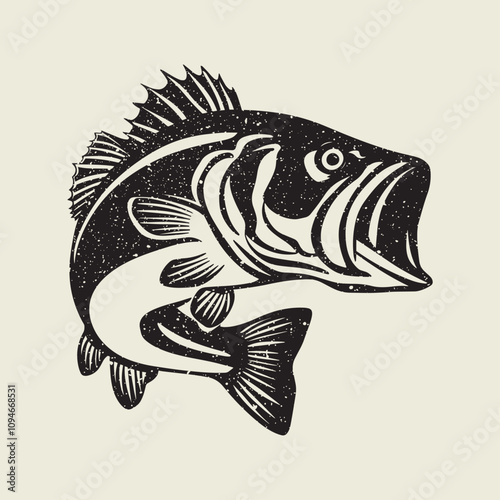 A fish head and a fish in the middle of a forest. A poster that says fish set on it.