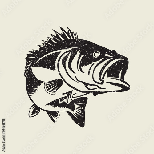 A fish head and a fish in the middle of a forest. A poster that says fish set on it.