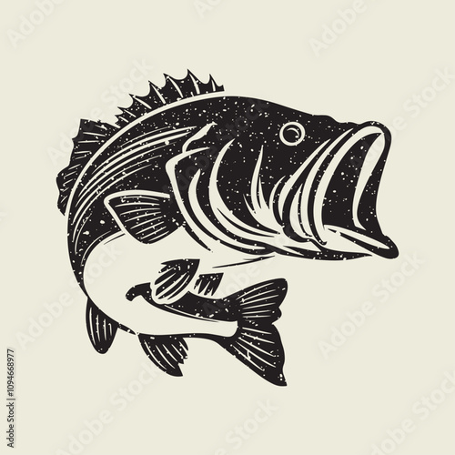 A fish head and a fish in the middle of a forest. A poster that says fish set on it.