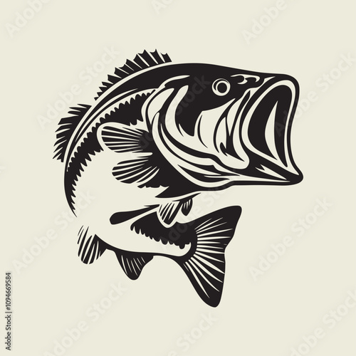 A fish head and a fish in the middle of a forest. A poster that says fish set on it.