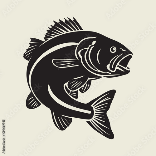 A fish head and a fish in the middle of a forest. A poster that says fish set on it.
