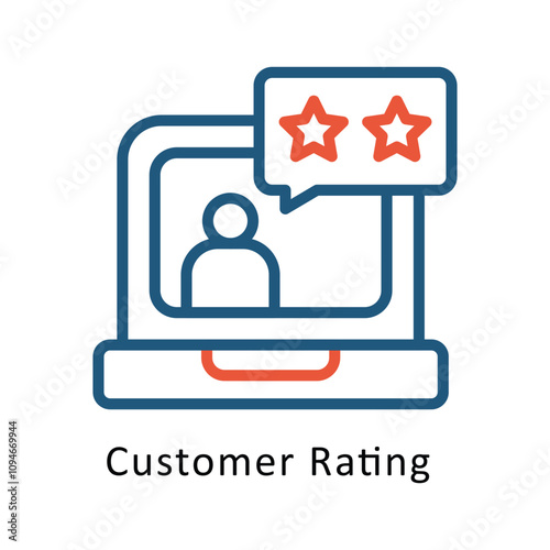 Customer Rating vector Two Colors Cricle Outline Icon. .. Eps 10 file