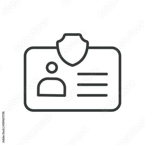 ID card pass protection, icon in line design. ID, card, pass, protection, security, access, authentication on white background vector. ID card pass protection editable stroke icon