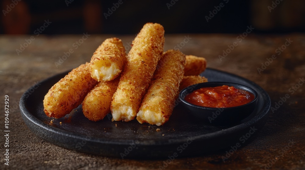 A generous plate of golden fried snacks sits on a rustic wooden table, accompanied by a small bowl of tangy dipping sauce. Perfect for sharing during gatherings. A generous plate of golden fried snacks sits on a rustic wooden table, accompanied by a small bowl of tangy dipping sauce. Perfect for sharing during gatherings.