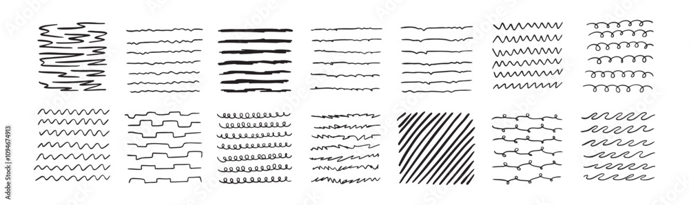 Lines by pen Hand drawn black Doodle strokes, underlines by pencil. Brush scribbles, frames, borders, design elements. Lines by pen Hand drawn black Doodle strokes, underlines by pencil. Brush scribbles, frames, borders, design elements.