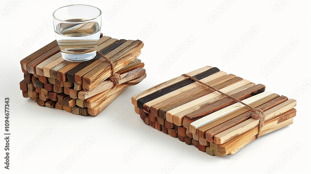 A set of rustic coasters crafted from natural wood ice cream sticks, adding warmth and charm to any tabletop. A set of rustic coasters crafted from natural wood ice cream sticks, adding warmth and charm to any tabletop.