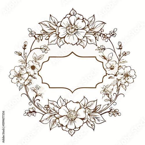 Elegant vectorian labels with floral decorations vector illustration (12)