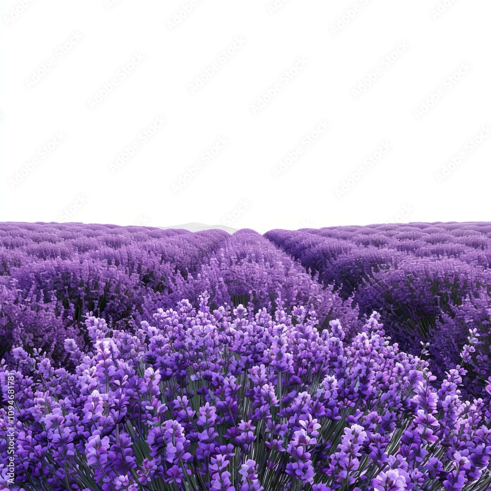 Obraz premium Lavender flowers growing in rows, creating a beautiful purple field with a blurred background