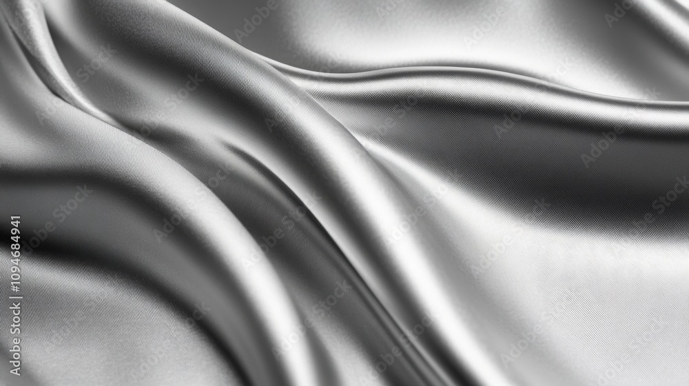 Fototapeta premium Silver Satin Fabric Texture - Elegant and Smooth