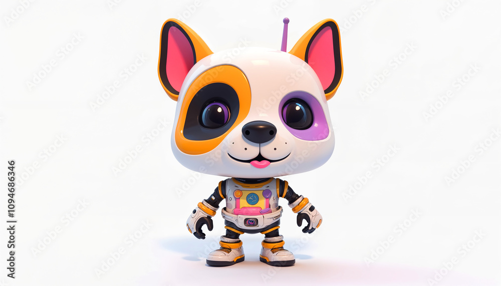 Obraz premium 3d cute robotic dog