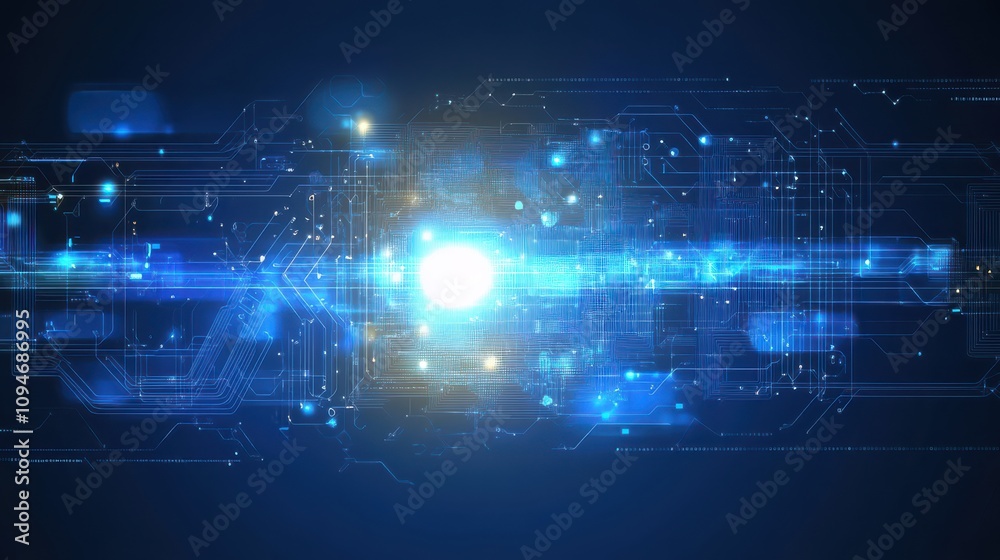 Fototapeta premium Technology Concept Background in Abstract Blue Style.